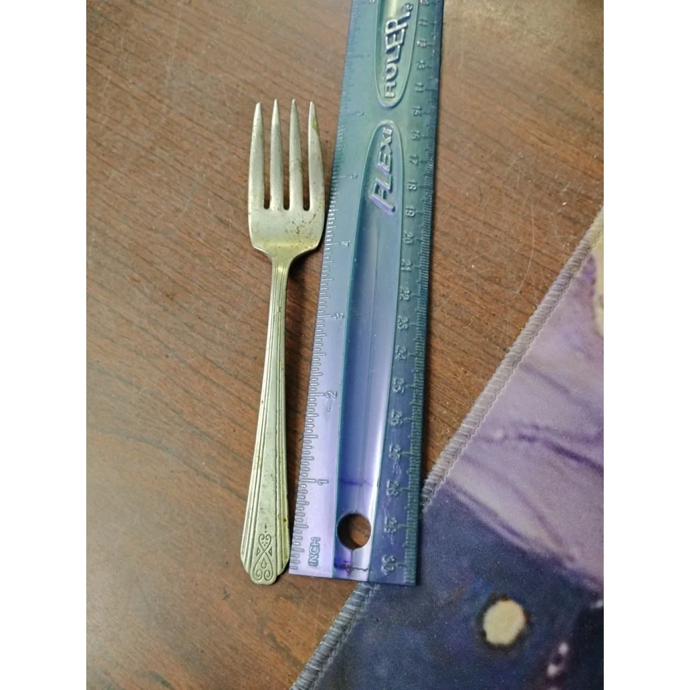 Moderne Sectional Salad Fork National silver plate Scroll Flatware‎